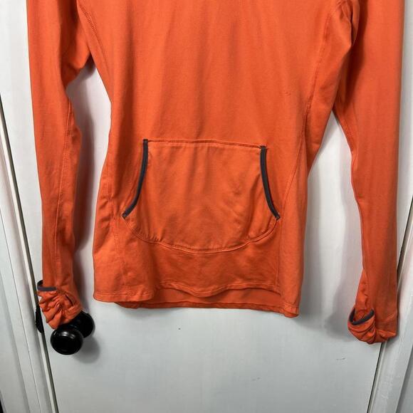 Nike running orange dri-fit kangaroo pocket athletic top. Sz S - Picture 2 of 10